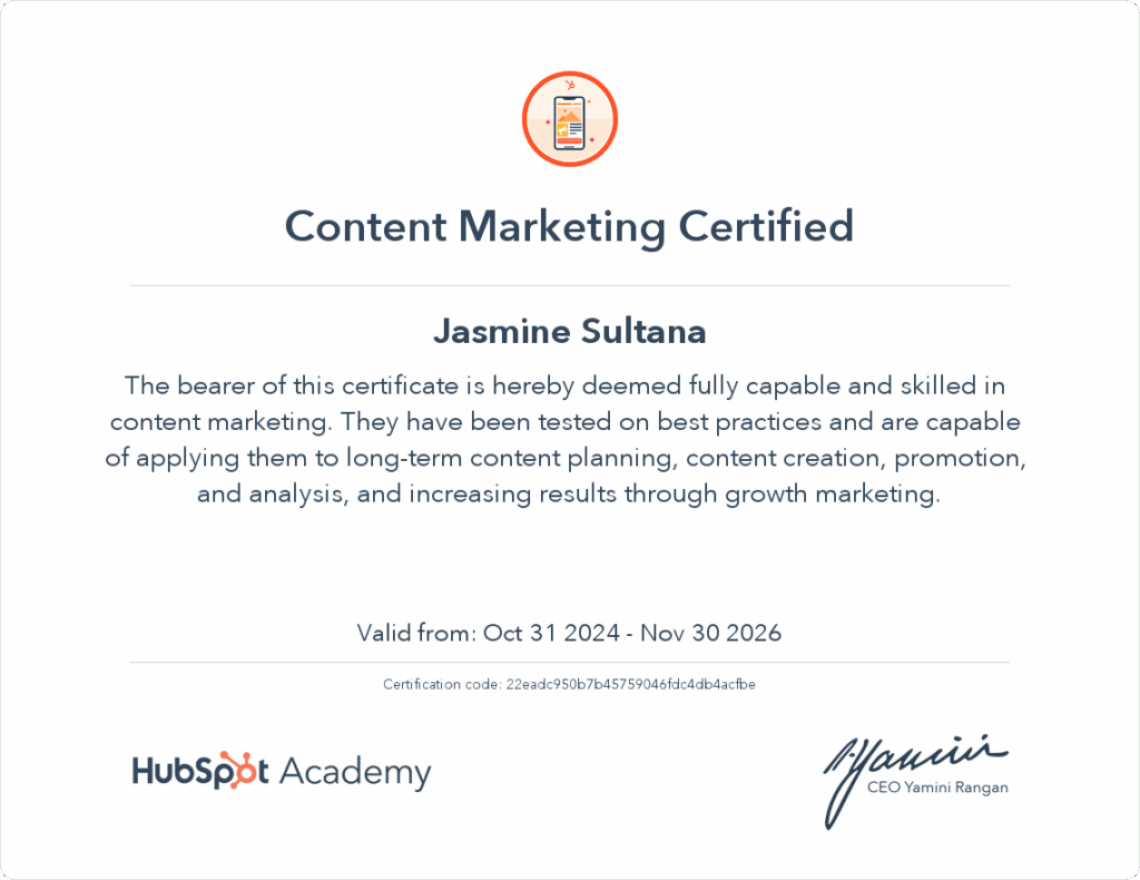 content marketing certification