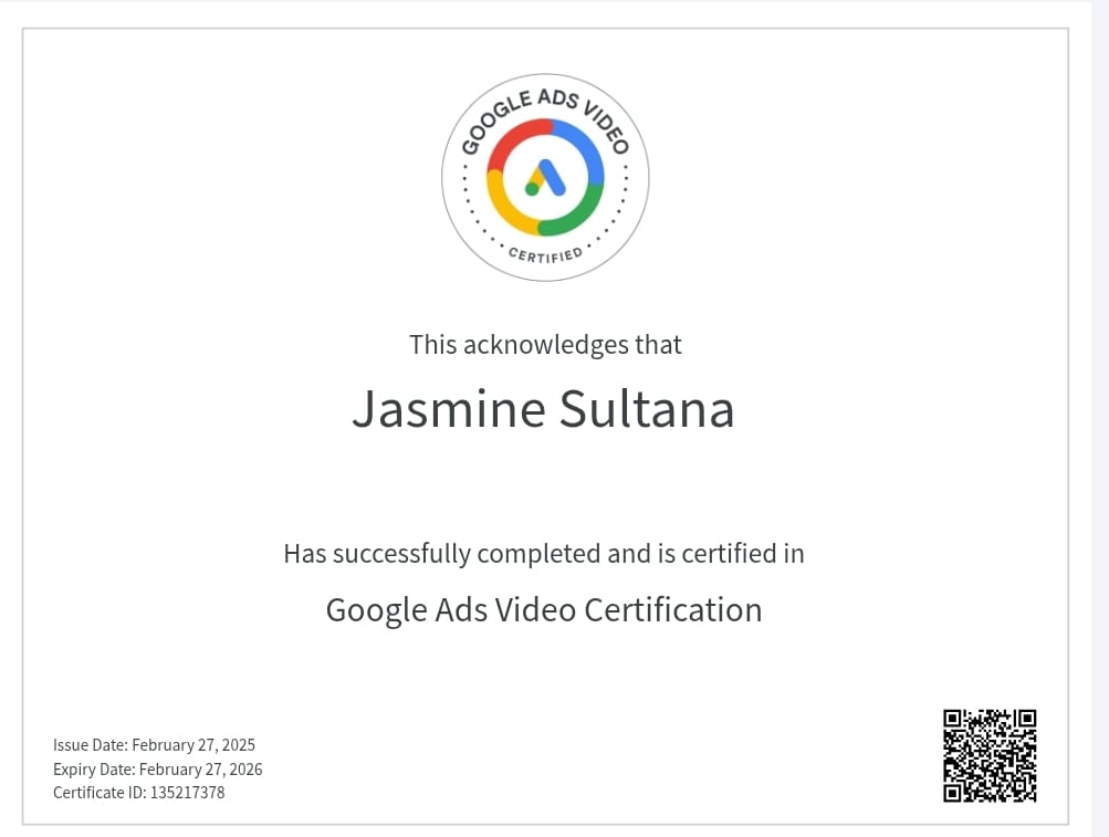 google ads video certification